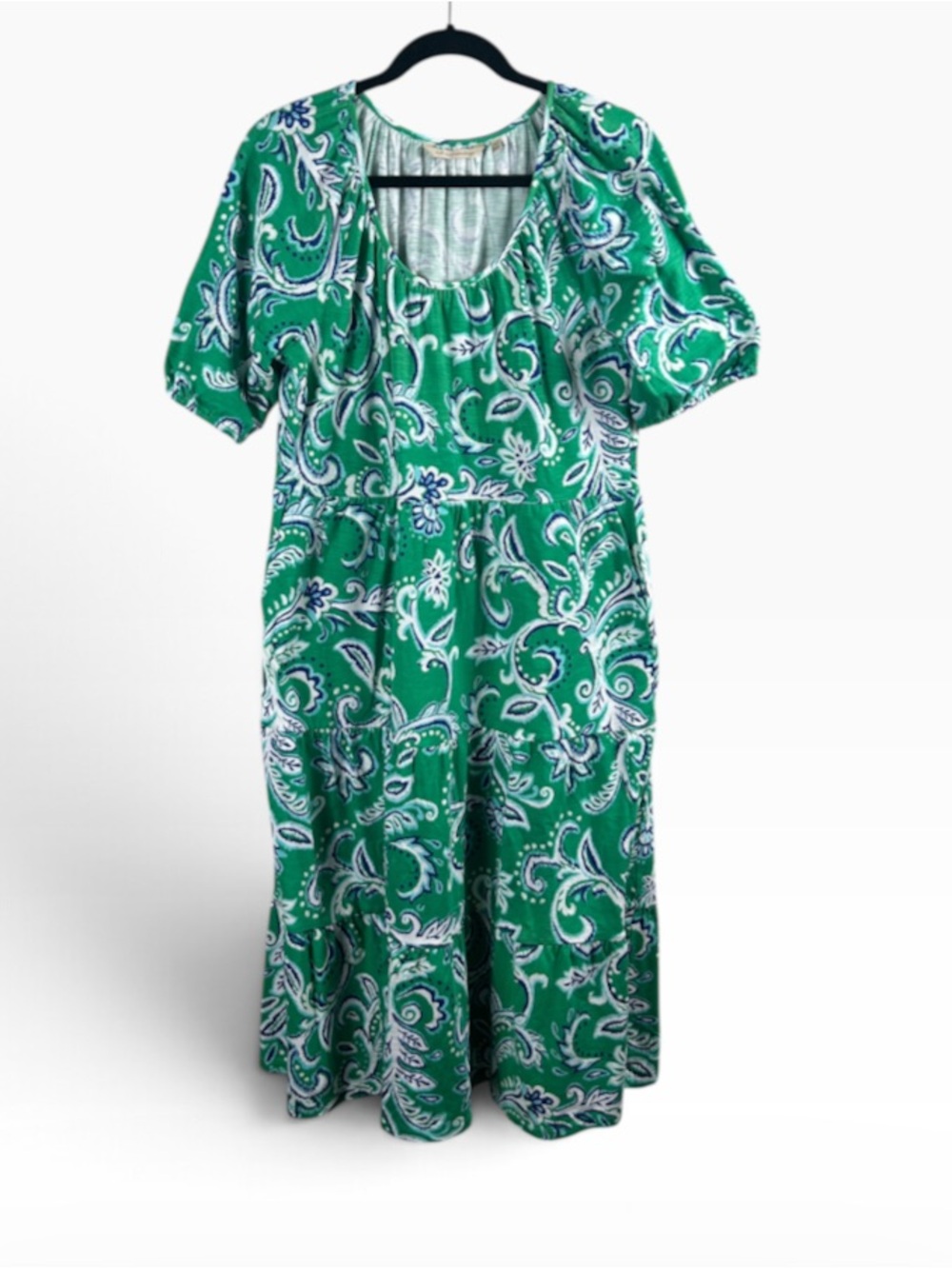 Soft Surroundings Green Paisley Midi Dress Size M - Picture 2 of 9